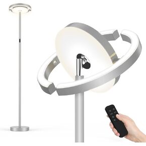 FIMEI Floor Lamp, 2024 Upgrade 36W 2800LM Bright Modern Standing Lamp Rotatable for Multi-Angle Lighting, Eye-Protecting Dimmable, 3 Color Adjustable, Remote/Touch Control for Bedroom Office, Gray