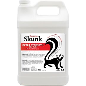 TropiClean Deodorizing Skunk Shampoo for Dogs - Extra Strength Skunk Odor Remover - 24 Hour Fast Relief - Gallon