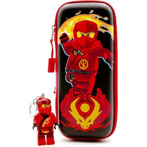 LEGO Ninjago Kai Pencil Case with Keychain Light Bundle