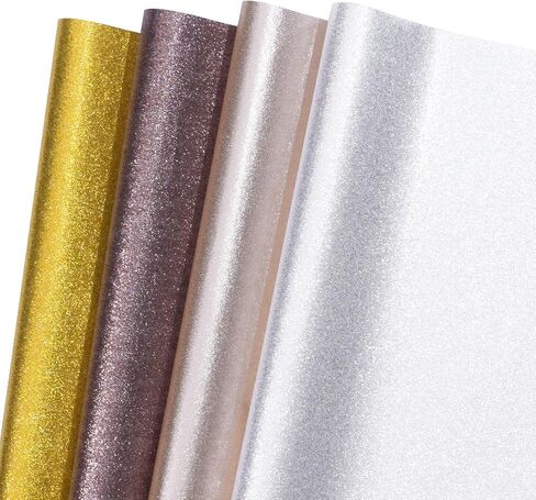Rancco Glitter Wrapping Paper- Rose Gold/Silver/Gold/Dark brown Color Sparkle Paper for Christmas, New Year's Eve, Birthday, Wedding, Baby Shower, Party, Craft Paper Decor Gifts, 4PC,19.7''X 27.6'' in Saudi Arabia