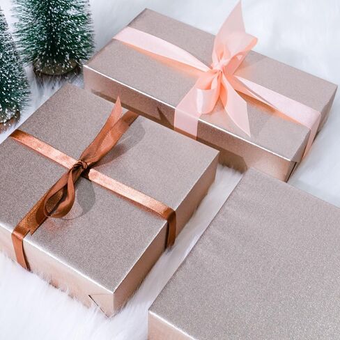 Rancco Glitter Wrapping Paper- Rose Gold/Silver/Gold/Dark brown Color Sparkle Paper for Christmas, New Year's Eve, Birthday, Wedding, Baby Shower, Party, Craft Paper Decor Gifts, 4PC,19.7''X 27.6'' in Saudi Arabia