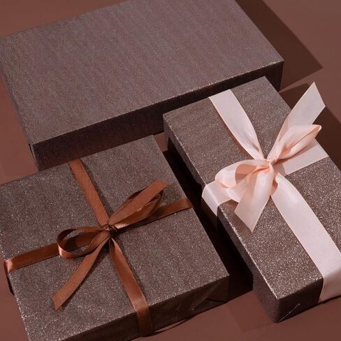 Rancco Glitter Wrapping Paper- Rose Gold/Silver/Gold/Dark brown Color Sparkle Paper for Christmas, New Year's Eve, Birthday, Wedding, Baby Shower, Party, Craft Paper Decor Gifts, 4PC,19.7''X 27.6'' in Saudi Arabia