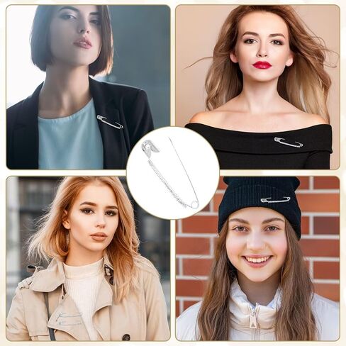 12pcs دبابيس أمان الفضة حجر الراين ، مقاطع شال سترة ، سحر بروش كريستال ، إكسسوارات زخرفية للنساء الوشاح القبعة صدر السترة in Kuwait