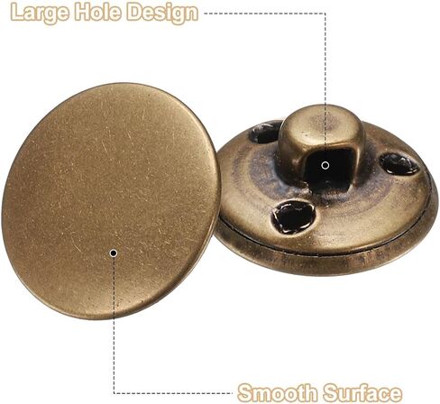 HARFINGTON Metal Antiqued Button Set 15mm 20mm Round Metal Sewing Button Brass Shank Replacement Button for Men Women Blazer Suit Woolen Coat Shirt Jacket Trousers Sewing Crafts, Bronze in Saudi Arabia