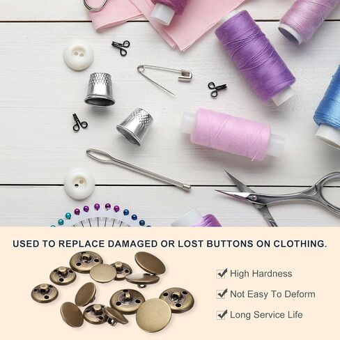 HARFINGTON Metal Antiqued Button Set 15mm 20mm Round Metal Sewing Button Brass Shank Replacement Button for Men Women Blazer Suit Woolen Coat Shirt Jacket Trousers Sewing Crafts, Bronze in Saudi Arabia