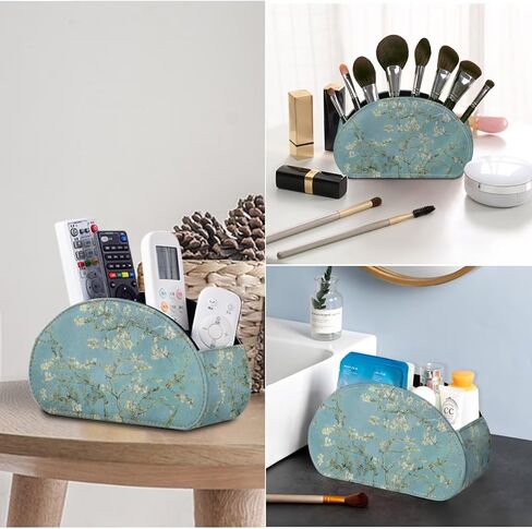TV Remote Holder with 5 Compartments,Branches of an Almond tree in Blossom Print Office Desk Organizers,Nightstand Caddy,Storage for Eyeglasses/Cosmetic Brushs in Kuwait