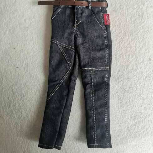 1/6 Custom Scale Clothes T-Shirt + Jean Trousers for 12" Male Action Figure Doll Clothes Toy (White) in Kuwait