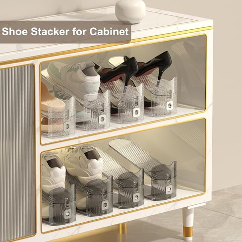 CiBiZi Clear Shoe Slots Organizers Shoes Stacker Organizer for Closet Shoe Stackers for a Pair of Shoes Shoe Display Shelf Organizador de Zapatos Shoe Rack Holders Space Saver Clear 10PACK in Kuwait