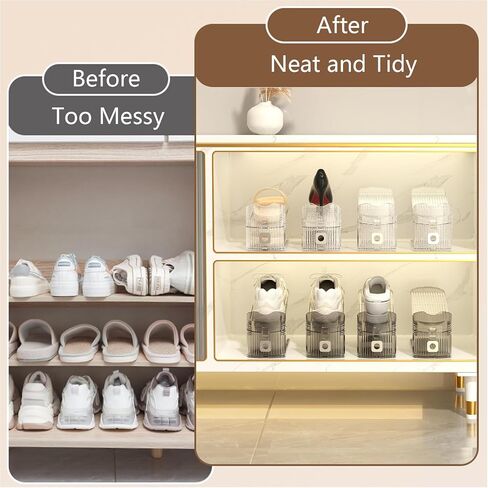 CiBiZi Clear Shoe Slots Organizers Shoes Stacker Organizer for Closet Shoe Stackers for a Pair of Shoes Shoe Display Shelf Organizador de Zapatos Shoe Rack Holders Space Saver Clear 10PACK in Kuwait