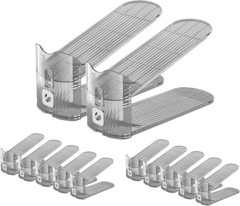 CiBiZi Clear Shoe Slots Organizers Shoes Stacker Organizer for Closet Shoe Stackers for a Pair of Shoes Shoe Display Shelf Organizador de Zapatos Shoe Rack Holders Space Saver Clear 10PACK in Kuwait