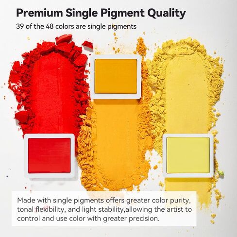 LIGHTWISH Watercolor Paint Set, 48 Colors Professional Watercolor Paint with Watercolor Brushes, Travel Watercolor Set for Artists and Crafters, Art Supplies for Adults in Kuwait