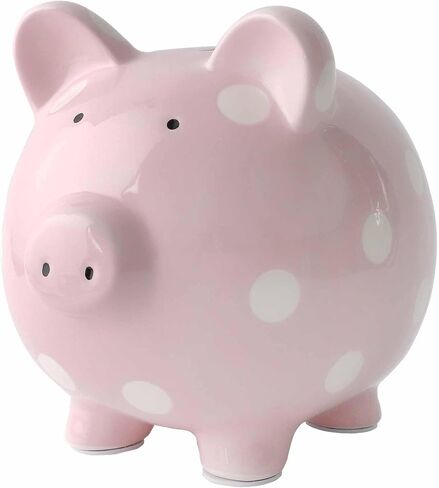SOBEIT 11inch Piggy Bank for Adult, Large Ceramic Piggy Bank, Cute Money Bank Coin Bank for Adult, Girls, Boys, Kids (Pink/11.02"L x 7.48"W x 8.66" H) in Kuwait