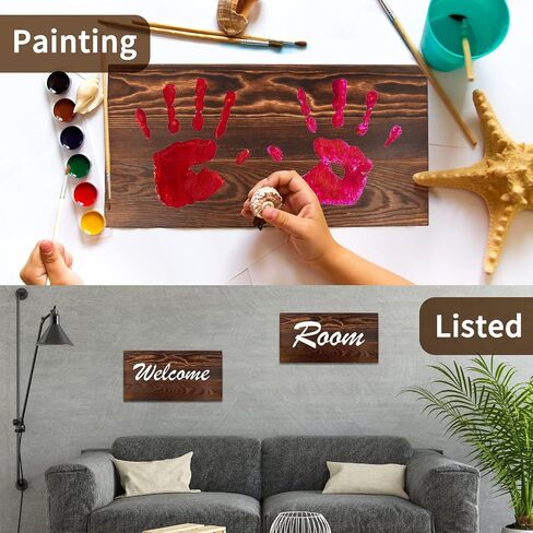 3pack مستطيل غير مكتمل من الخشب مزدوج الوجهين بولونيا الخشب للفن الخشبي لوح لوح الحائط DIY CRAFTS Decorations Home Door Sign (11.4 * 6 * 0.59in) (بني غامق) in Saudi Arabia