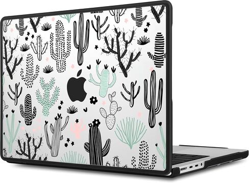 DONGKE for MacBook Pro 14 inch Case 2024-2021 Release M4 M3 M2 M1 Pro/Max Chip, Anti-Cracking & Anti-Fingerprint Plastic Hard Shell Cover with Soft Rubber Bumper for Teens, Cacti in Saudi Arabia
