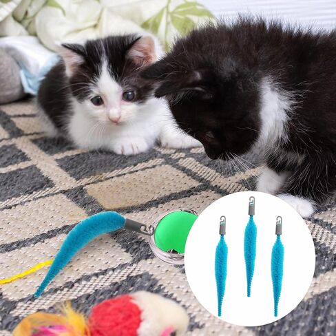 5pcs cat ball toy toy tails ، مرفقات ملحقات لعبة Cat Toy التفاعلية تلقائيًا حبل كرة متحرك (أزرق) in Kuwait