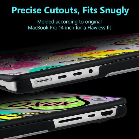 DONGKE for MacBook Pro 14 inch Case 2024-2021 Release M4 M3 M2 M1 Pro/Max Chip, Anti-Cracking & Anti-Fingerprint Plastic Hard Shell Cover with Soft Rubber Bumper for Teens, Cacti in Kuwait