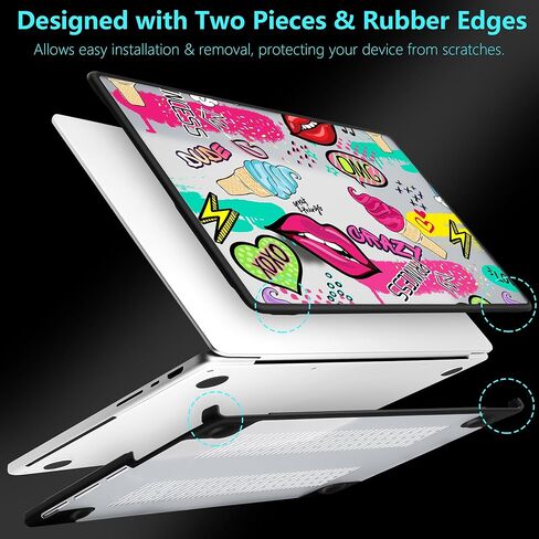 DONGKE for MacBook Pro 14 inch Case 2024-2021 Release M4 M3 M2 M1 Pro/Max Chip, Anti-Cracking & Anti-Fingerprint Plastic Hard Shell Cover with Soft Rubber Bumper for Teens, Cacti in Kuwait