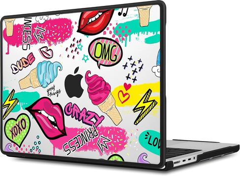 DONGKE for MacBook Pro 14 inch Case 2024-2021 Release M4 M3 M2 M1 Pro/Max Chip, Anti-Cracking & Anti-Fingerprint Plastic Hard Shell Cover with Soft Rubber Bumper for Teens, Cacti in Kuwait
