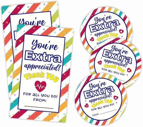 Nurse Gift Stickers, Nurses Week 20 Round Labels and 20 Rectangular Fill Out The Style Label, Thank & Tribute Hospital Staff & Care Student， for Wrapping Nursing Gifts, Gift Bags, Envelopes - A02 in Saudi Arabia