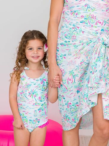 RuffleButts Into The Tropics Tie Shoulder One Piece - 18-24m in Kuwait