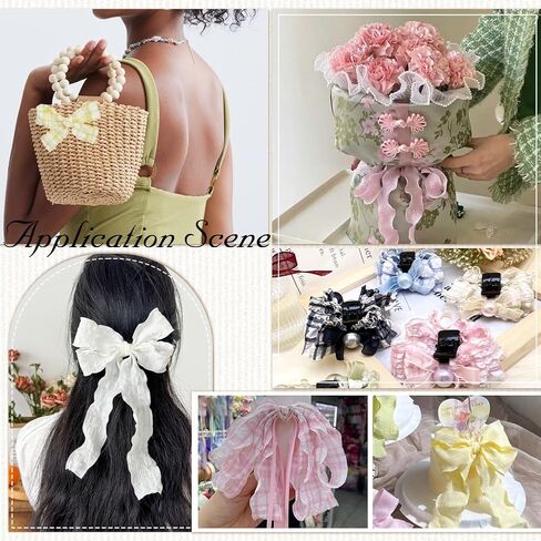 10 Yards 5/8 Inch Yellow Checkered Ribbon Plaid Ribbon Gingham Double Chiffon Ruffled Edge Silk Ribbon with Spool for Gift Wrapping Wedding Invitations Bouquets Christmas Decor Craft in Saudi Arabia