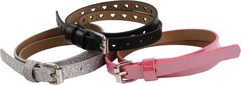 On the Verge Little 3 Pack Girls' Belts, Silver/Pink/Silver, Medium/Large in Saudi Arabia
