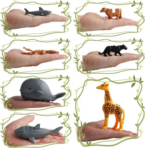 24 PCS Building Blocks Toy, Animal Figures Minifigures Set, Jungle Zoo City Bricks Toy with Orangutan, Panda, Giraffe & More, Compatible with Major Brand in Saudi Arabia