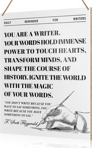 UDNADKEX Writer Wall Decor, Wonderful Wordsmith, Gift for Writer Author Novelist Typewriter, Write Inspirational Decor for Home Office Bedroom Living Room Wooden Decor Writing Motivation Decoration in Kuwait