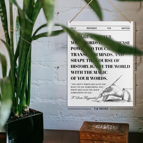 UDNADKEX Writer Wall Decor, Wonderful Wordsmith, Gift for Writer Author Novelist Typewriter, Write Inspirational Decor for Home Office Bedroom Living Room Wooden Decor Writing Motivation Decoration in Kuwait
