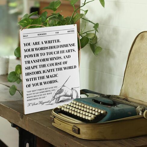 UDNADKEX Writer Wall Decor, Wonderful Wordsmith, Gift for Writer Author Novelist Typewriter, Write Inspirational Decor for Home Office Bedroom Living Room Wooden Decor Writing Motivation Decoration in Kuwait