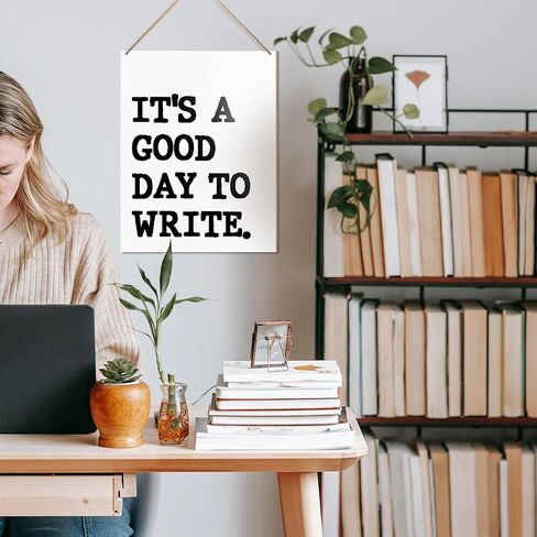 UDNADKEX Writer Wall Decor, Wonderful Wordsmith, Gift for Writer Author Novelist Typewriter, Write Inspirational Decor for Home Office Bedroom Living Room Wooden Decor Writing Motivation Decoration in Kuwait