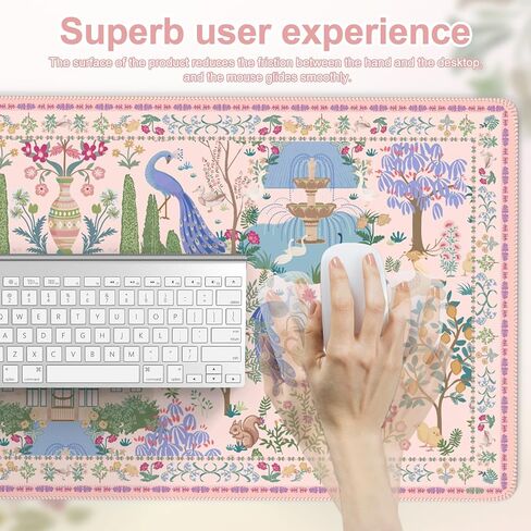 iCasso Large Gaming Mouse Pad XXL,Anti-Slip Desk Mat for Keyboard and Mouse,Long Extended Desk Matt for Desktop,Soft Lycra Surface Computer Mat,Big Mousepad for Home Office (Pink) in Saudi Arabia