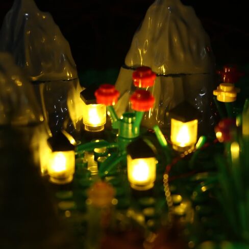 Brick Lawn Lights Sets, 14 Pieces, Brick Grass Lamps,for Lego10315, 75325 led led kit Accessories (Warm Light) in Saudi Arabia