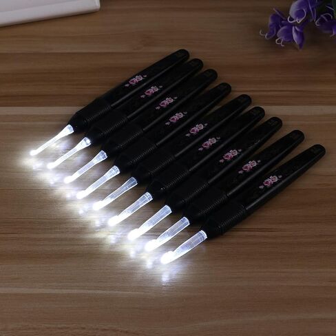 Tehaux تضيء مجموعة خطاف الكروشيه ، 9pcs خطافات الكروشيه LED ، الأحجام من 2.5 إلى 6.5 ملم ، طباعة زهرة ، مثالية لمستلزمات المبتدئين المبتدئين (أسود) in Saudi Arabia
