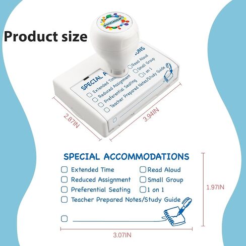 Accommodations Stamp for Special Education, Self-Inking Stamp Accommodations Stamps for Teachers, Teacher Stamps for Classroom, Teacher Back to School Dormitory Supplies in Kuwait