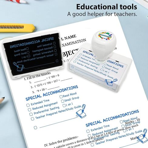 Accommodations Stamp for Special Education, Self-Inking Stamp Accommodations Stamps for Teachers, Teacher Stamps for Classroom, Teacher Back to School Dormitory Supplies in Kuwait