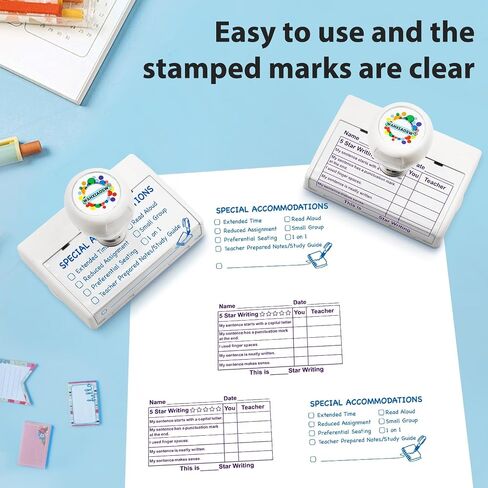 Accommodations Stamp for Special Education, Self-Inking Stamp Accommodations Stamps for Teachers, Teacher Stamps for Classroom, Teacher Back to School Dormitory Supplies in Kuwait