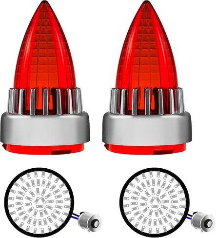 FATECIM 2" Turn Signal Light Covers Supersonic Replacement Amber Lenses Clip On for Softail Street Road Glide Fat Boy Sportster Dyna Deluxe Chrome Bezel in Kuwait