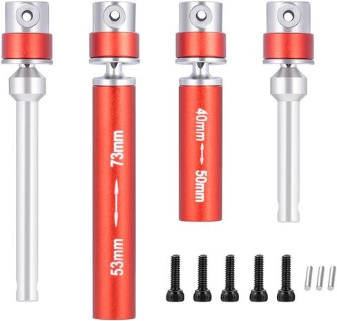 1/24th RC Steel Center Drive Shaft CVD 40+53mm for Axial SCX24 AXI00001 C10 AXI00002 JLU AXI00006 Bronco 4WD Crawler Car (Red) in Saudi Arabia