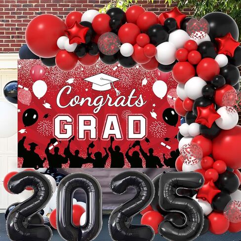 Graduation Decorations Class Of 2025: Green and Gold 2025 Graduation Decorations Balloon Arch Kit Congrats Grad Backdrop 136PCS Party Supplies for High School & College Celebrations in Kuwait