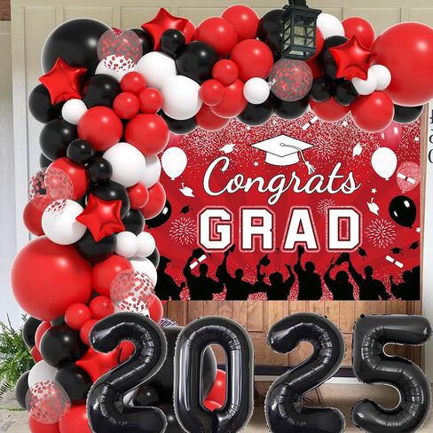 Graduation Decorations Class Of 2025: Green and Gold 2025 Graduation Decorations Balloon Arch Kit Congrats Grad Backdrop 136PCS Party Supplies for High School & College Celebrations in Kuwait