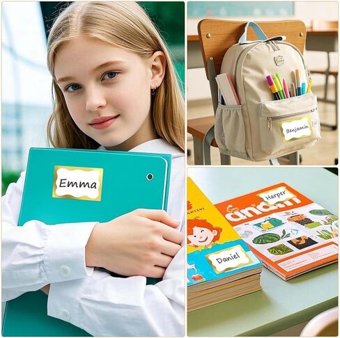 Gold Foil Name Tags Stickers, 200PCS Name Tag Stickers for School Office Home, 2"x 3" Self Adhesive Name Tags Sticker Name Badges Labels for School, Office, Home, Party, Conferences in Kuwait