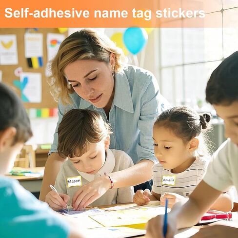 Gold Foil Name Tags Stickers, 200PCS Name Tag Stickers for School Office Home, 2"x 3" Self Adhesive Name Tags Sticker Name Badges Labels for School, Office, Home, Party, Conferences in Kuwait