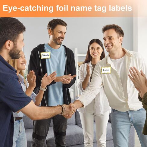 Gold Foil Name Tags Stickers, 200PCS Name Tag Stickers for School Office Home, 2"x 3" Self Adhesive Name Tags Sticker Name Badges Labels for School, Office, Home, Party, Conferences in Kuwait