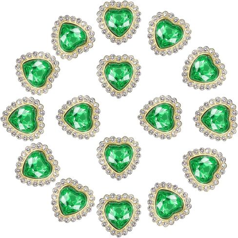 PATIKIL 16mm Heart Sew on Rhinestones, 20 Pcs Rhinestone Sequin Embellishments Crystal Glass Metal Base Flower Claw Rhinestones for Bedazzling Crafting Clothes, Light Pink in Saudi Arabia