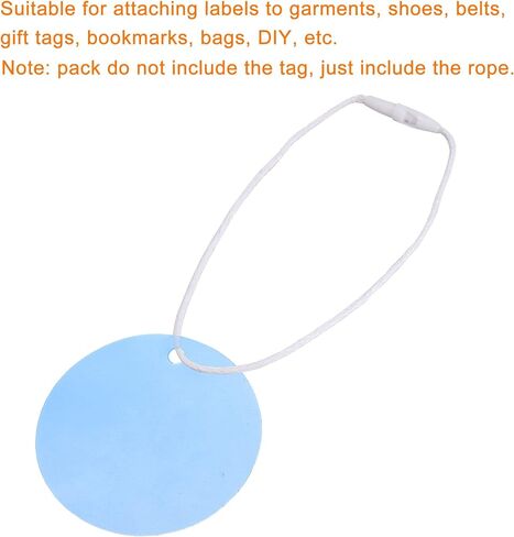 MECCANIXITY Wax Rope Hang Tag String Snap Lock Pins Loop Price Tag Fastener Plastic Tags Ties White 7.8 Inch Pack of 500 in Saudi Arabia