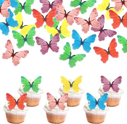 60 PCS Edible Daisy Cupcake Toppers Wafer Paper Flower Birthday Party Decorations Edible Sunflower Cupcake Picks for Baby Shower Spring Wedding Birthday Party Cake Food Decorations Supplies White in Kuwait
