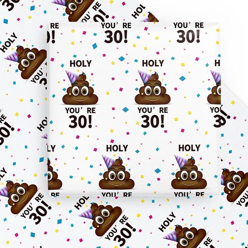 WRAPAHOLIC Funny 16th Birthday Wrapping Paper Sheet - 6 Sheets Holy Shit You're 16 Design Folded Flat for Birthday, Party, Prank - 19.7 Inch x 27.5 Inch Per Sheet in Saudi Arabia