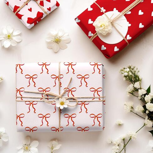 jarthenaamcs 10 ورقة ورقة غلاف القوس الوردي - لا لفة - عيد الميلاد منقوشة القوس القوس الالتفاف ورقة مطوية ورقة مركبة مسطحة لمستلزمات الحرف DIY ، 19.7 × 27.6 بوصة in Kuwait