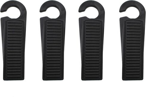 4 PCS Rubber Hook Type Door Stoppers, Door Stopper Wedges, Door Stoppers for Bottom of Door (Black) in Saudi Arabia